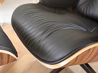 Eames lounge chair met ottoman in palissander en echt zwart leer replica, palissander / zwart - afbeelding 8 van  11