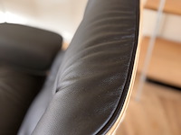 Eames lounge chair met ottoman in palissander en echt zwart leer replica, palissander / zwart - afbeelding 9 van  11