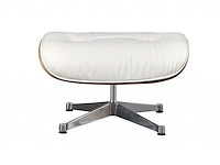 Eames lounge chair xl met ottoman in eiken en echt wit leer replica, eiken / wit - afbeelding 5 van  6