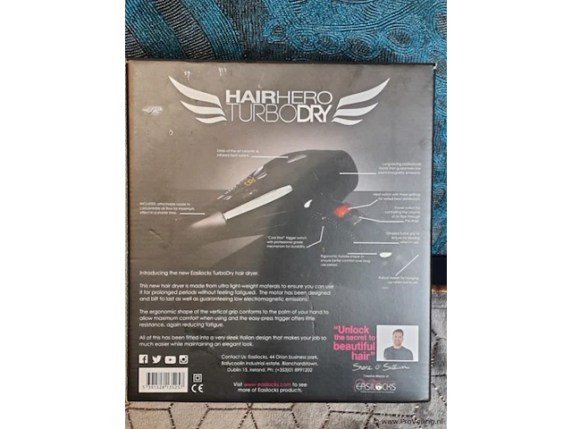 Easilocks hairhero haardroger turbodry 5391528135257 - afbeelding 3 van  6