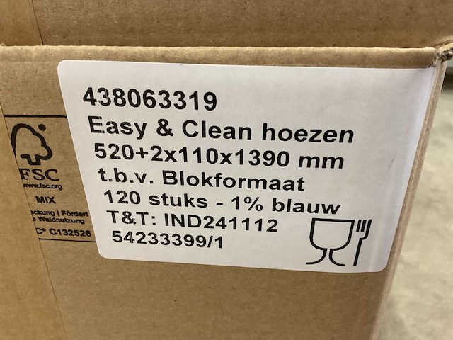 Easy & clean 520+2x110x1390mm doos á 120 stuks blokpallet hoezen (6x) - afbeelding 2 van  2