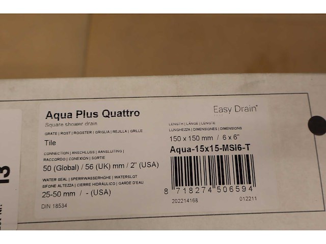 Easy drain - aqua plus quattro - - doucheput - afbeelding 5 van  5
