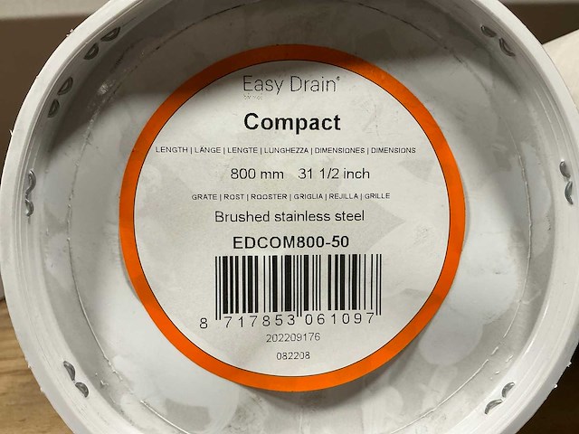 Easy drain compact 6x80cm rvs afvoergoot (2x) - afbeelding 3 van  3