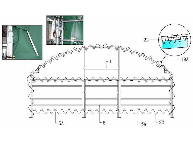 Easy-going - (8x8x4 meter) - army green - dierenverblijf / shelter 8 meter - 2025 - afbeelding 1 van  9