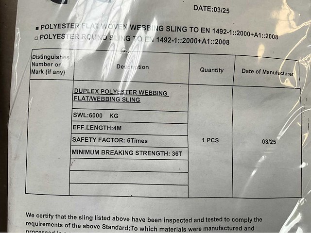 Easy-going - duplex - 6 ton - 4 meter - hijsband (2x) - afbeelding 4 van  4