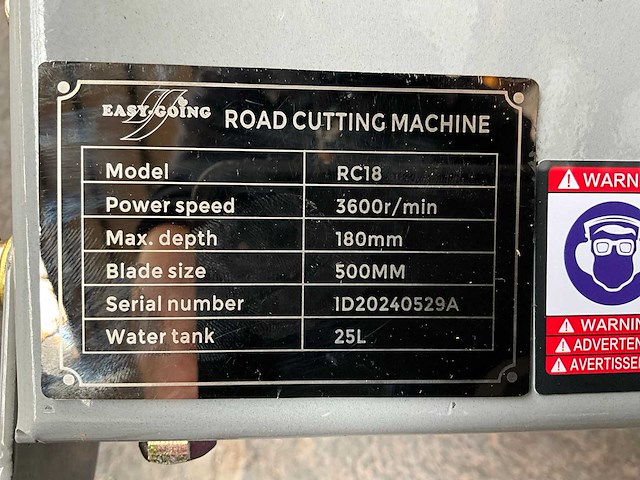 Easy-going - rc18 / q500a - honda x390 (11,7 pk) - beton- asfalt zaagmachine - 2025 - afbeelding 3 van  14
