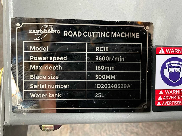 Easy-going - rc18 / q500a - honda x390 (11,7 pk) - beton- asfalt zaagmachine - 2025 - afbeelding 3 van  20