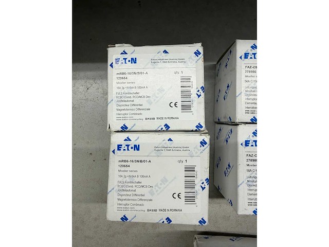 Eaton - mrb6-16/3n/b/01-a 120654, faz-c50/3n 278980, pls6-b40/3n-nw 242996, mrb6-16/3n/b/03-a 120656, mrb6-10/3n/c/003-a 120658 - aardlekautomaat, installatieautomaat (8x) - afbeelding 5 van  6
