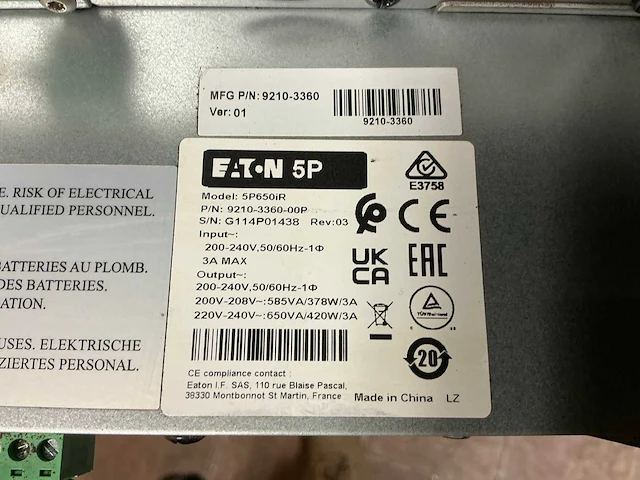 Eaton 5p650 power supplie - afbeelding 5 van  9