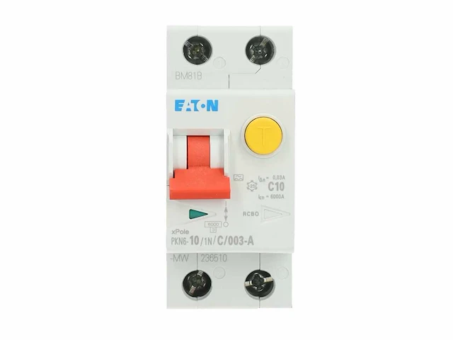 Eaton aardlekautomaat c10 1p+n 30ma type a (236510) - afbeelding 1 van  3
