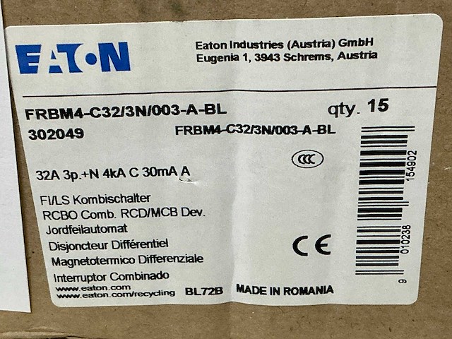Eaton c32 3p+n aardlekautomaat (13x) - afbeelding 8 van  8