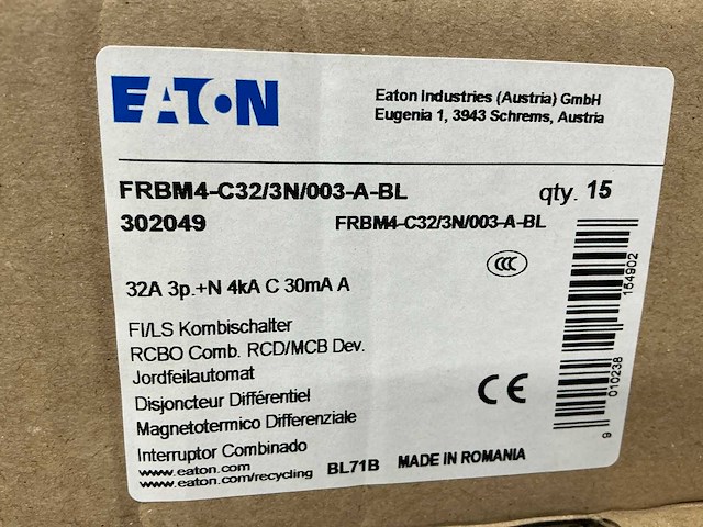 Eaton c32 3p+n aardlekautomaat (15x) - afbeelding 8 van  8