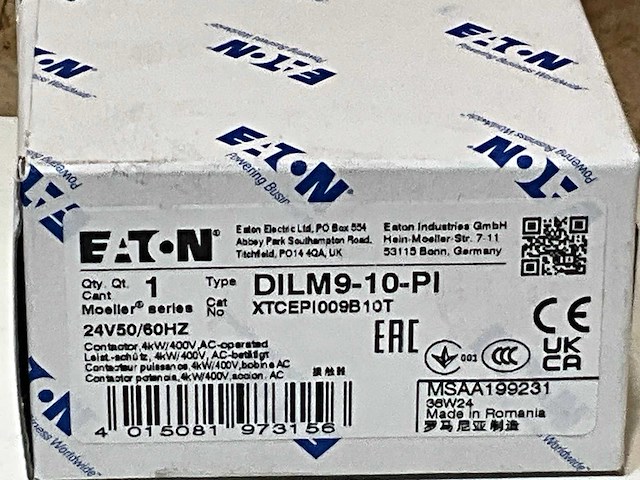 Eaton dilm9-10 magneetschakelaar 4kw 1m 0v push-in (2x) - afbeelding 1 van  1