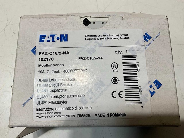 Eaton faz-c16/2 installatieautomaat - afbeelding 1 van  1
