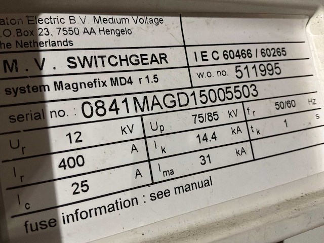 Eaton magnefix md4 kb medium voltage switchgear (19x) - afbeelding 3 van  3