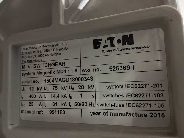 Eaton magnefix md4 kk medium voltage switchgear (4x) - afbeelding 6 van  6