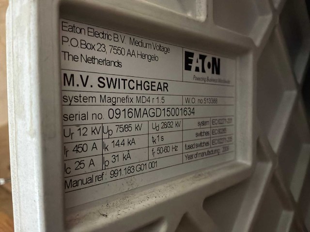 Eaton magnefix md4 kkkk medium voltage switchgear (23x) - afbeelding 5 van  7