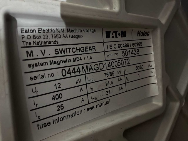 Eaton magnefix md4 ktt medium voltage switchgear (7x) - afbeelding 4 van  4