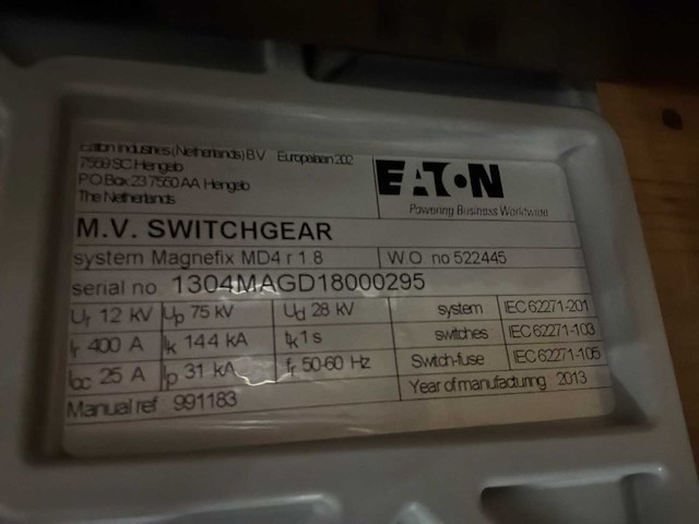 Eaton magnefix md4 tkt medium voltage switchgear (3x) - afbeelding 4 van  4