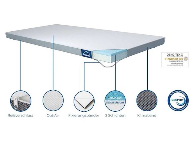 Eazzzy - matras topper 90x200 cm - afbeelding 2 van  4