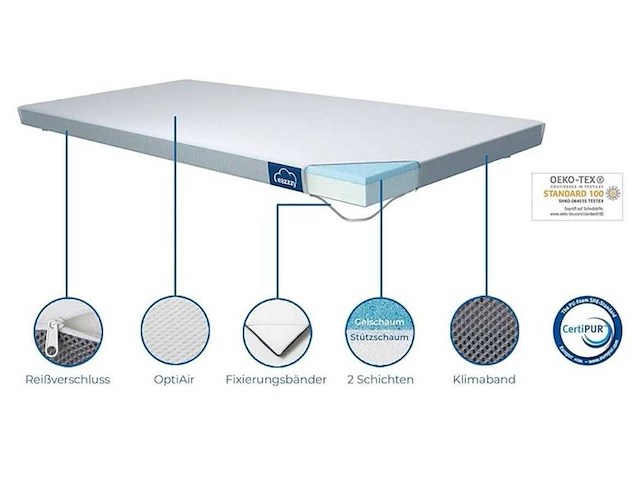 Eazzzy - matras topper 90x200 cm - afbeelding 2 van  5