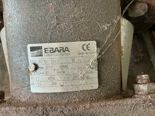 Ebara evm 18 12f5 & saer cvm 131-b/11 verticale meertraps centrifugaalpompen – 11 & 5,5 kw - afbeelding 7 van  10