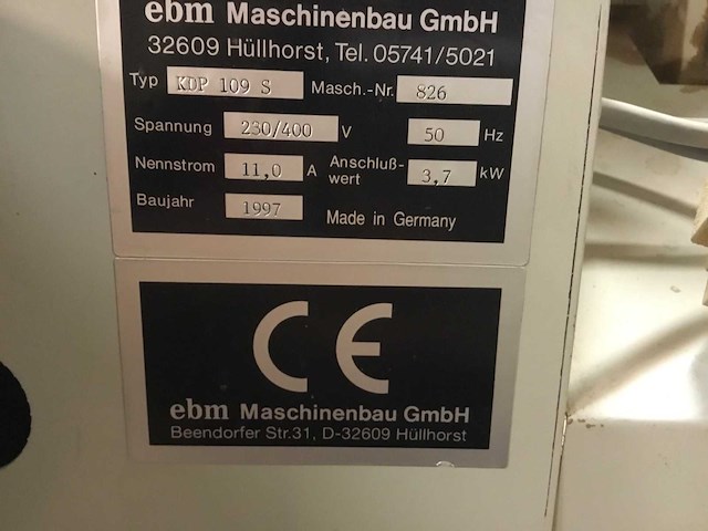 Ebm kdp 109 s kantenlijmmachines - afbeelding 9 van  9