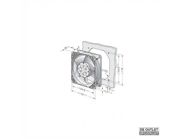 Ebm papst ac ventilator square 4650nu 120 mm - afbeelding 4 van  4