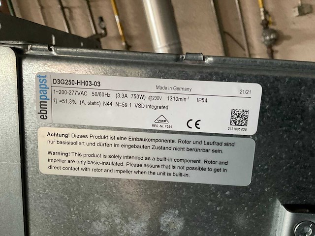 Ebmplast d3g250-hh03-03 centrifugaal ventilator (3x) - afbeelding 3 van  3