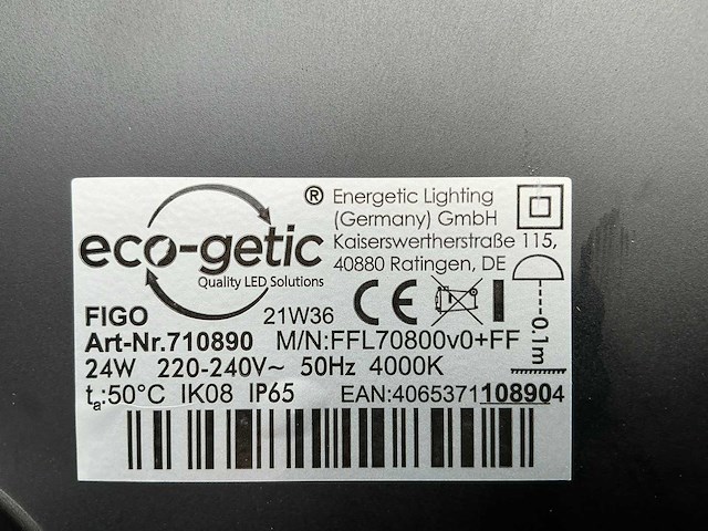 Eco getic figo led floodlight 24w (24x) - afbeelding 2 van  3