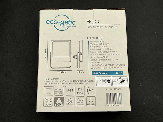 Eco getic figo led floodlight 45w (24x) - afbeelding 2 van  6