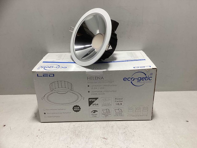 Eco-getic helena modular led downlight 19,5w/25w 200mm winkelverlichting (8x) - afbeelding 1 van  3