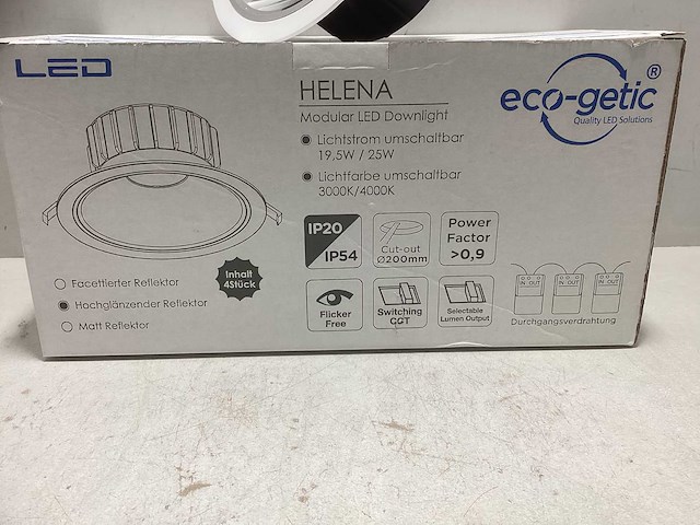Eco-getic helena modular led downlight 19,5w/25w 200mm winkelverlichting (8x) - afbeelding 2 van  3