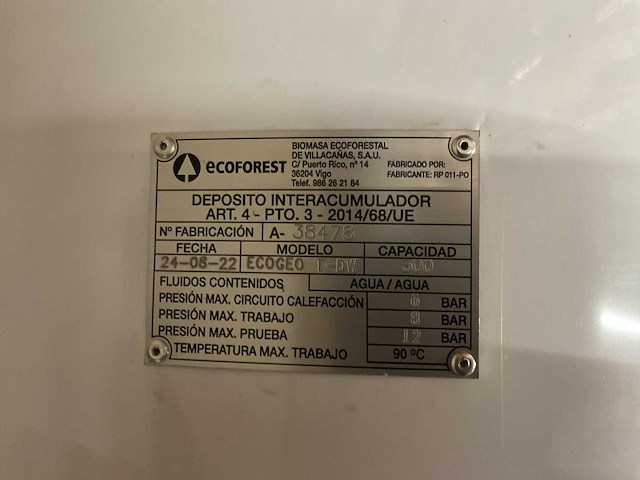 Ecoforest ecogeo t-dw 300l buffervat - afbeelding 4 van  4