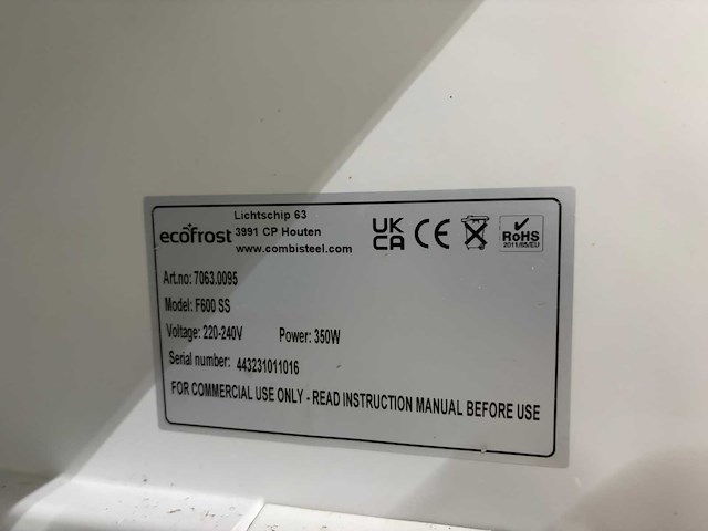 Ecofrost - f600ss - rvs vriezer - afbeelding 7 van  10