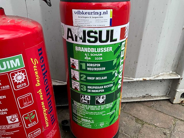 Ecoschuim/ ansul 6 liter brandblusser (2x) - afbeelding 3 van  6