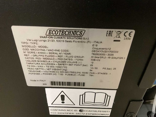 Ecotechnics hfo1234yf airco vulstation - afbeelding 1 van  7