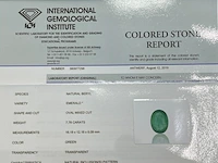 Edelsteen - 7.78 carat groene smaragd (gecertificeerd) - afbeelding 4 van  6