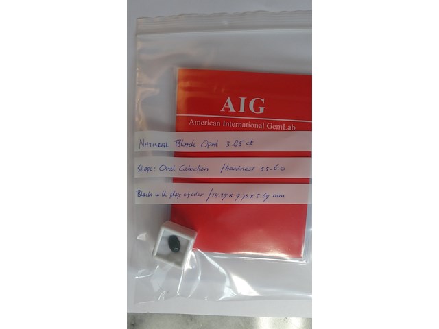 Edelsteen | natural black opal 3.85ct - afbeelding 4 van  4