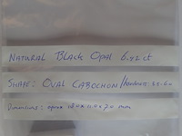 Edelsteen | natural black opal 6.42ct - afbeelding 4 van  4