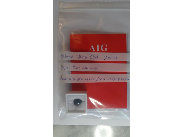Edelsteen | natural black opal 7.45ct - afbeelding 5 van  5