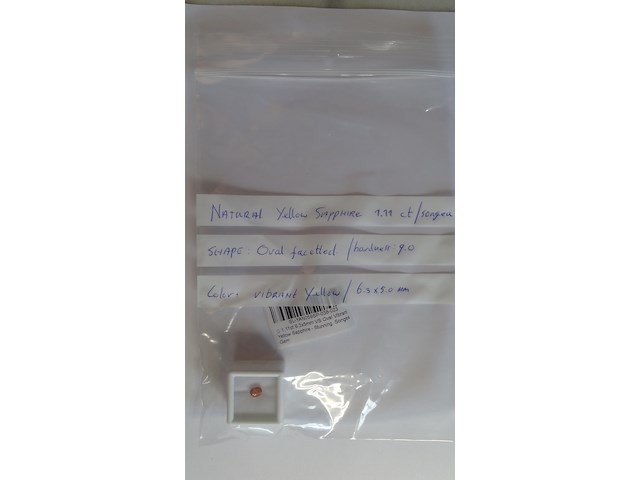 Edelsteen | natural yellow songea sapphire 1.11ct - afbeelding 5 van  5