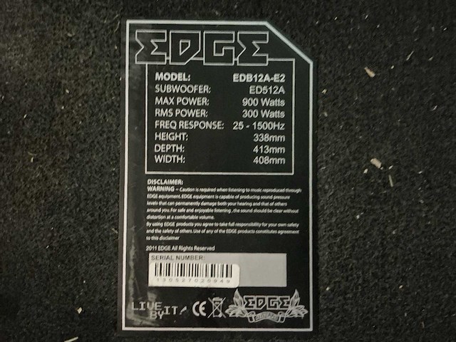 Edge edb12a-e2 active subwoofer - afbeelding 3 van  3