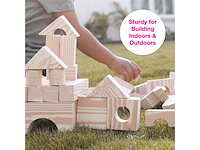 Edushape hout-imitatie foam blokken 75 mm 32 stuks - afbeelding 3 van  4