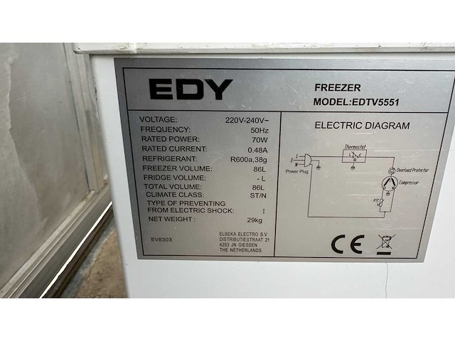 Edy edtv5551 - tafelmodel vriezer - afbeelding 2 van  2