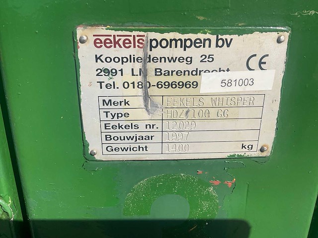 Eekels hdz 100 gg vuilwaterpomp - afbeelding 9 van  11