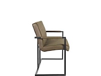 Eetkamerbank, army microvezelstof, zwart metalen onderstel - afbeelding 3 van  5