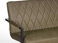 Eetkamerbank, army microvezelstof, zwart metalen onderstel - afbeelding 5 van  5