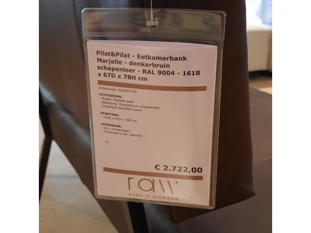 Eetkamerbank pilat&pilat, marjelle, donkerbruin - afbeelding 2 van  7