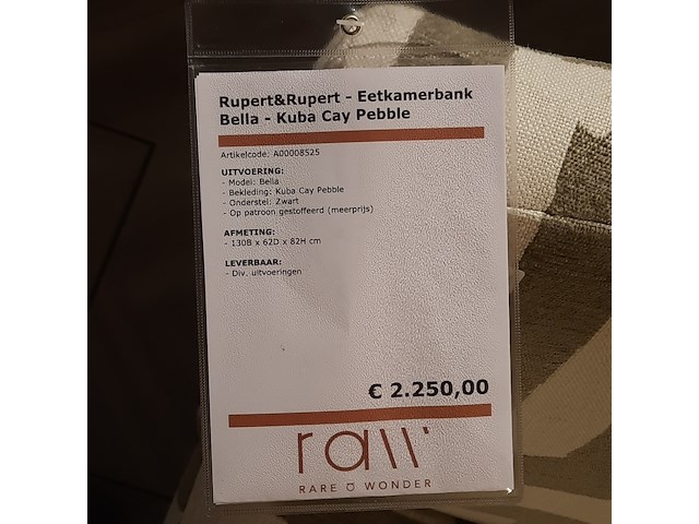 Eetkamerbank rupert&rupert, bella - afbeelding 2 van  7